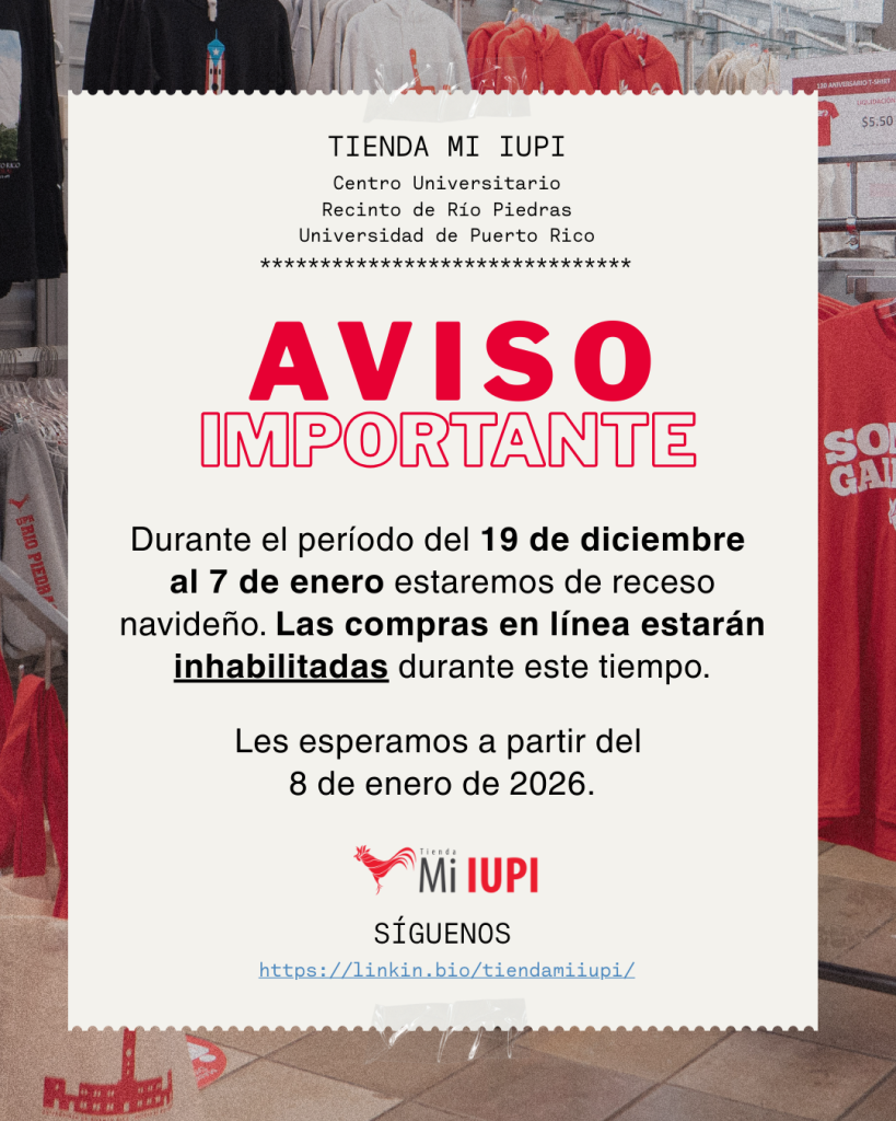 Aviso del receso navideño de la Tienda